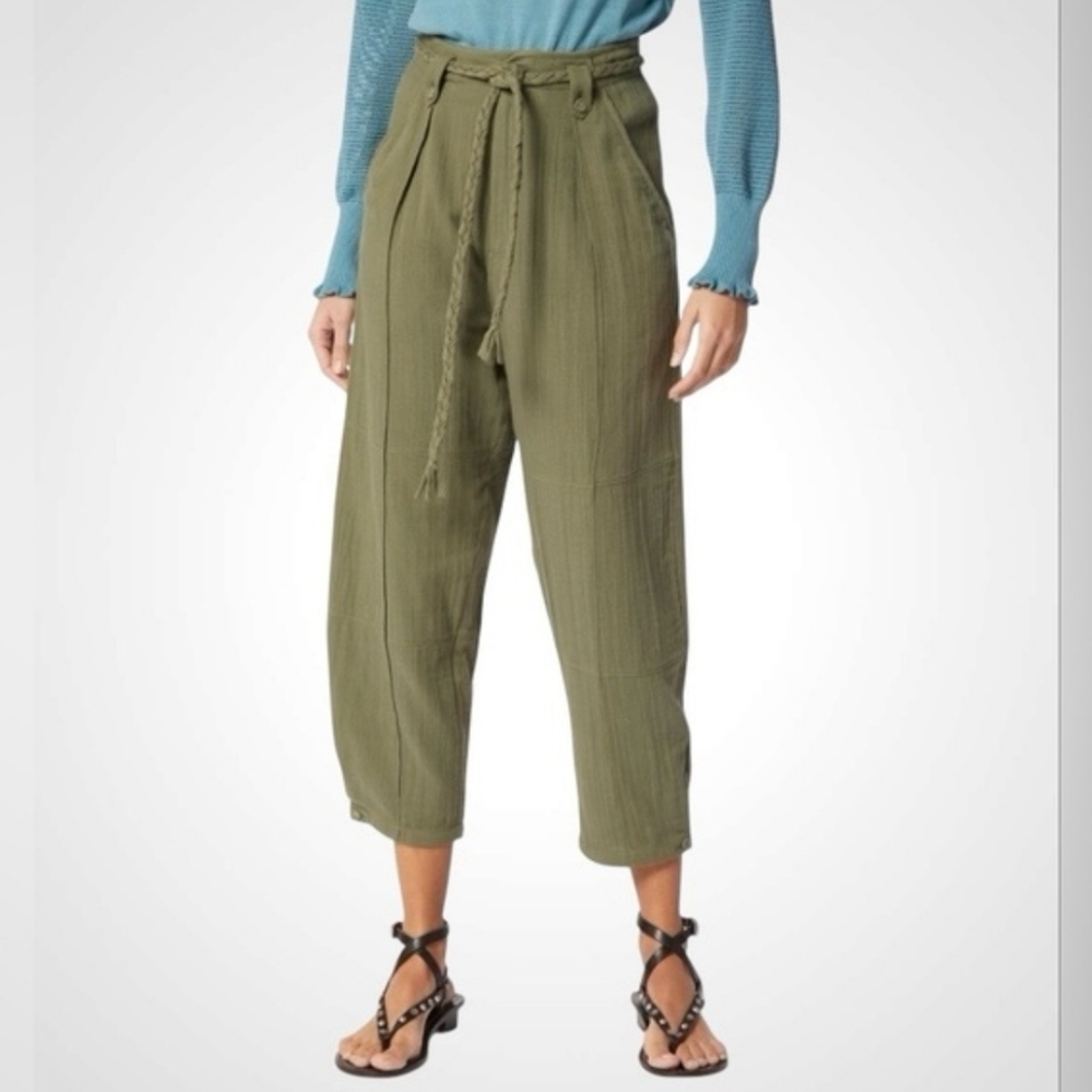 Joie green Marin paperbag waist pants. NWT. Size 6.